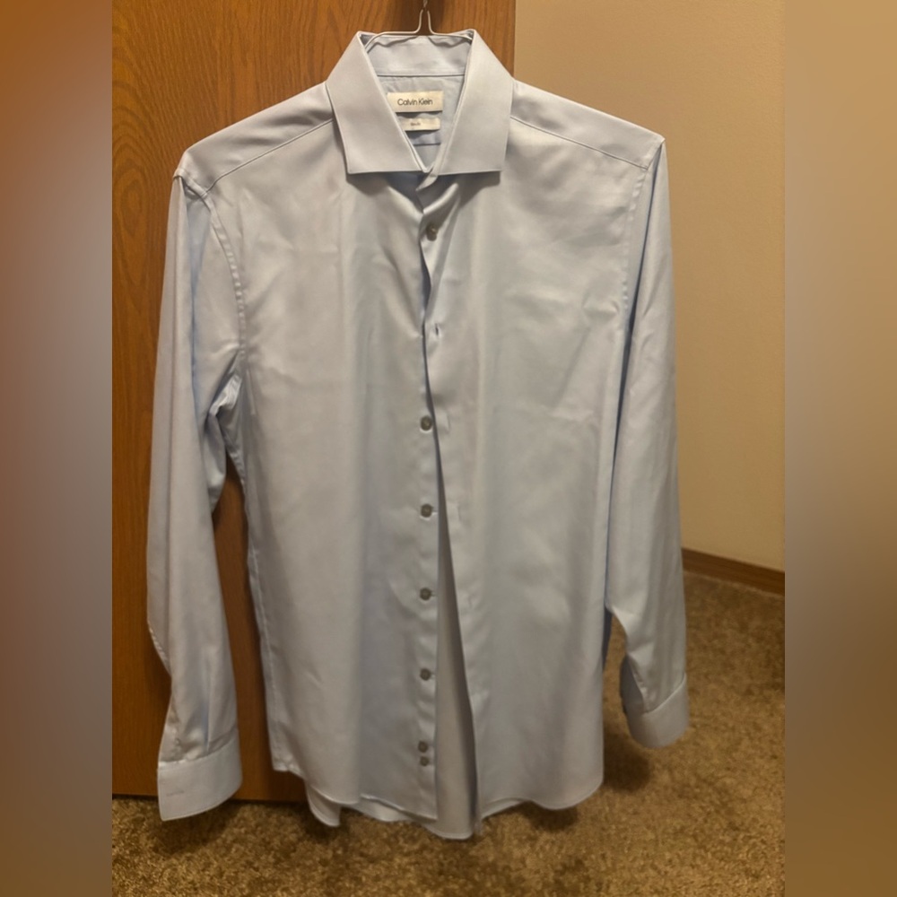 Calvin Klein light blue slim fit dress shirt.
